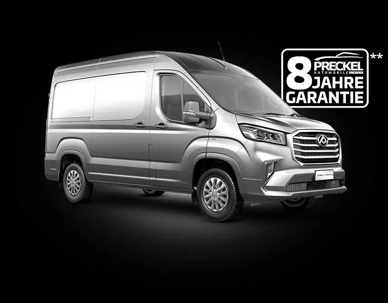 Maxus Deliver 9 hat 8 Jahre Garantie, sofern Service bei Preckel Automobile